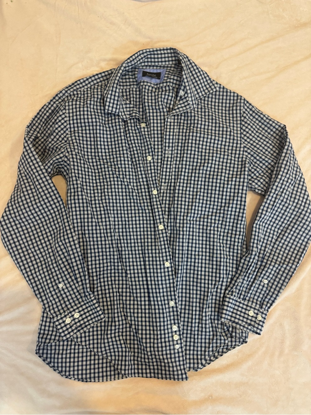 Esquire Men Blue & White Button-Up Shirt large